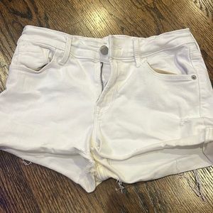 White jean shorts
